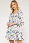 Floral Print Mini Dress-Dresses-Entro-Small-PinkBlue-cmglovesyou