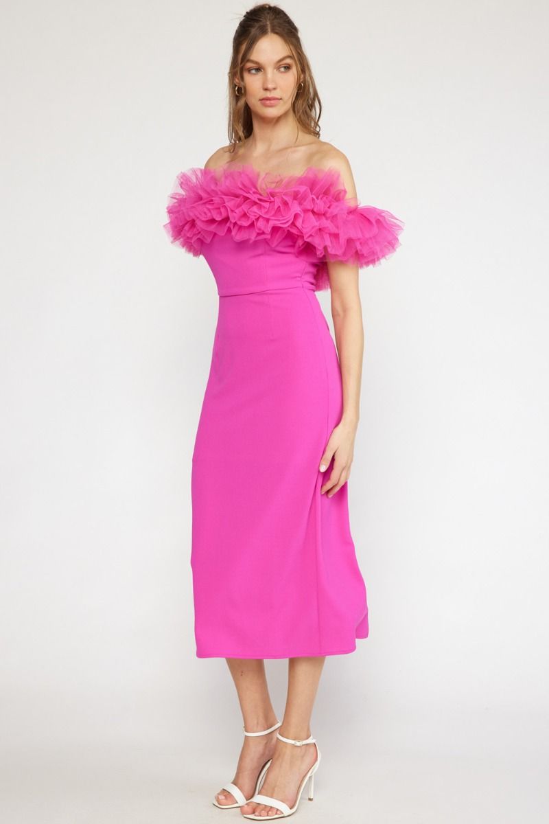 Tulle Bodice Dress-Dresses-Entro-Small-Pink-cmglovesyou