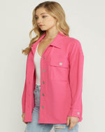 Solid Textured Button Up Shacket-Jacket-Entro-Small-Pink-cmglovesyou