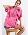 Peace Sign Top-T-Shirt-Easel-Small-Bubble Gum-cmglovesyou