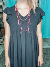 Beaded Fringe Necklace-Necklaces-Lost and Found Trading Company-Pink-cmglovesyou