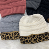 Messy Bun Beanies-Accessories-Suzy Q USA-Ivory/leopard-cmglovesyou