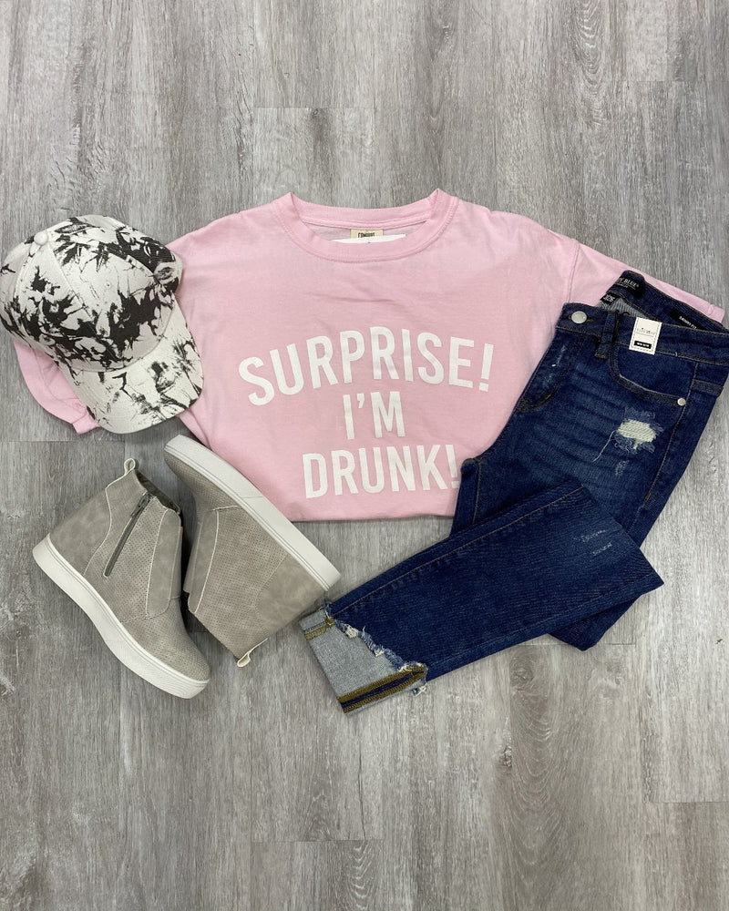 Surprise! I'm Drunk Tee-Top-Spirit Star-Small-Grey-Inspired Wings Fashion