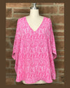 Abstract V-Neck Oversized Top-Shirts & Tops-Adrienne-Small-Pink/Lilac-cmglovesyou