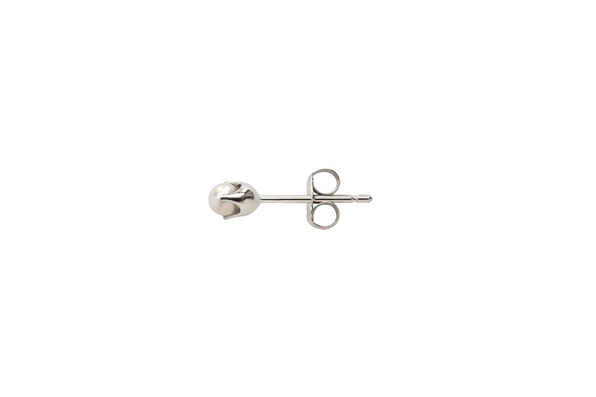 Sterling Silver Tiny Pearl Stud Earrings