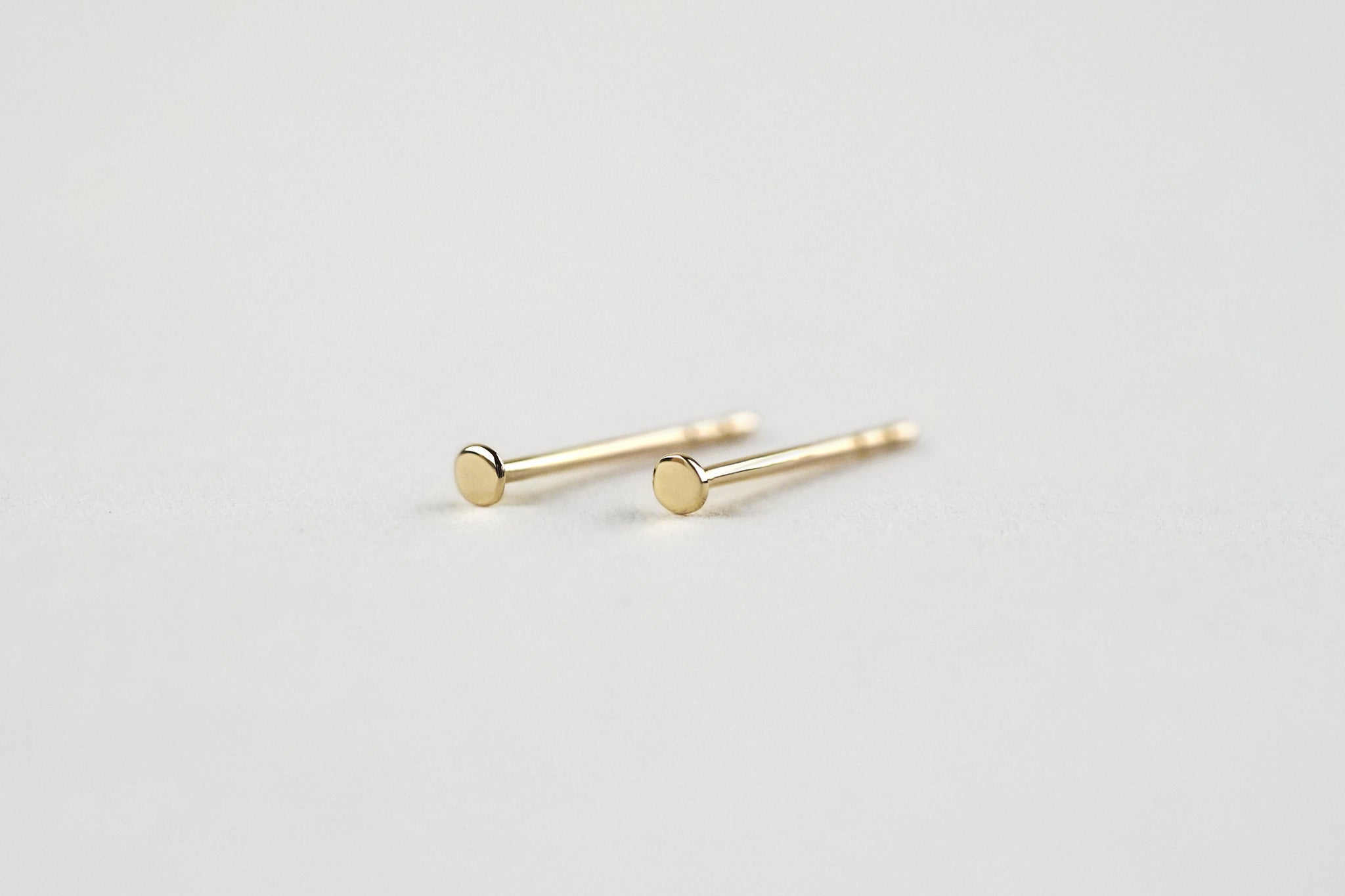 Tiny Flat Dot Stud Earrings