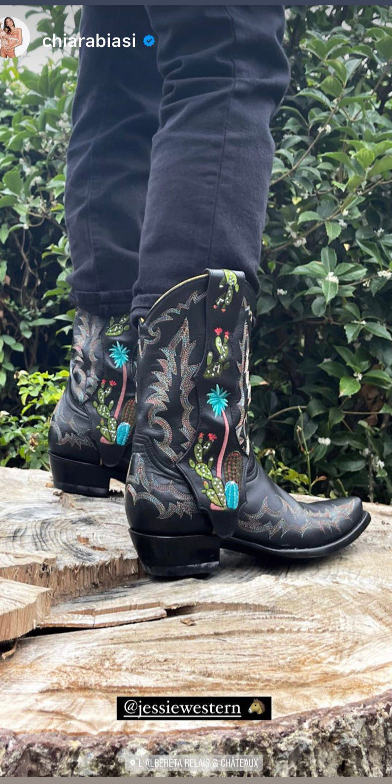 Jessie western brand Black cactus cowboy boots