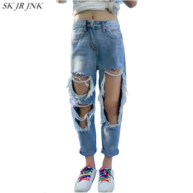 loose jeans with holes