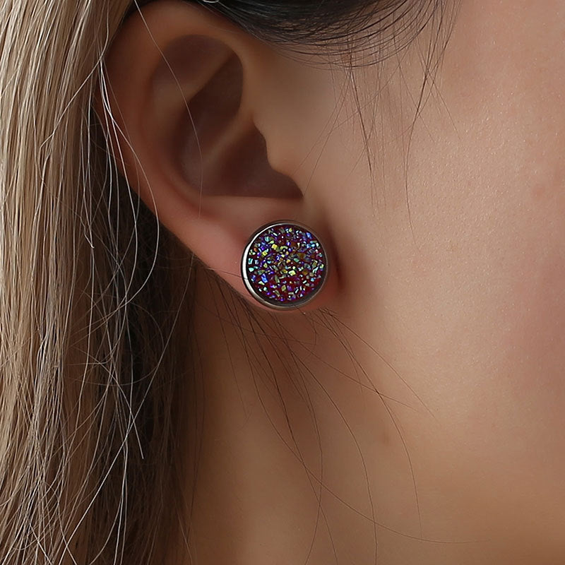 Stainless Steel Starry Sky Stud 