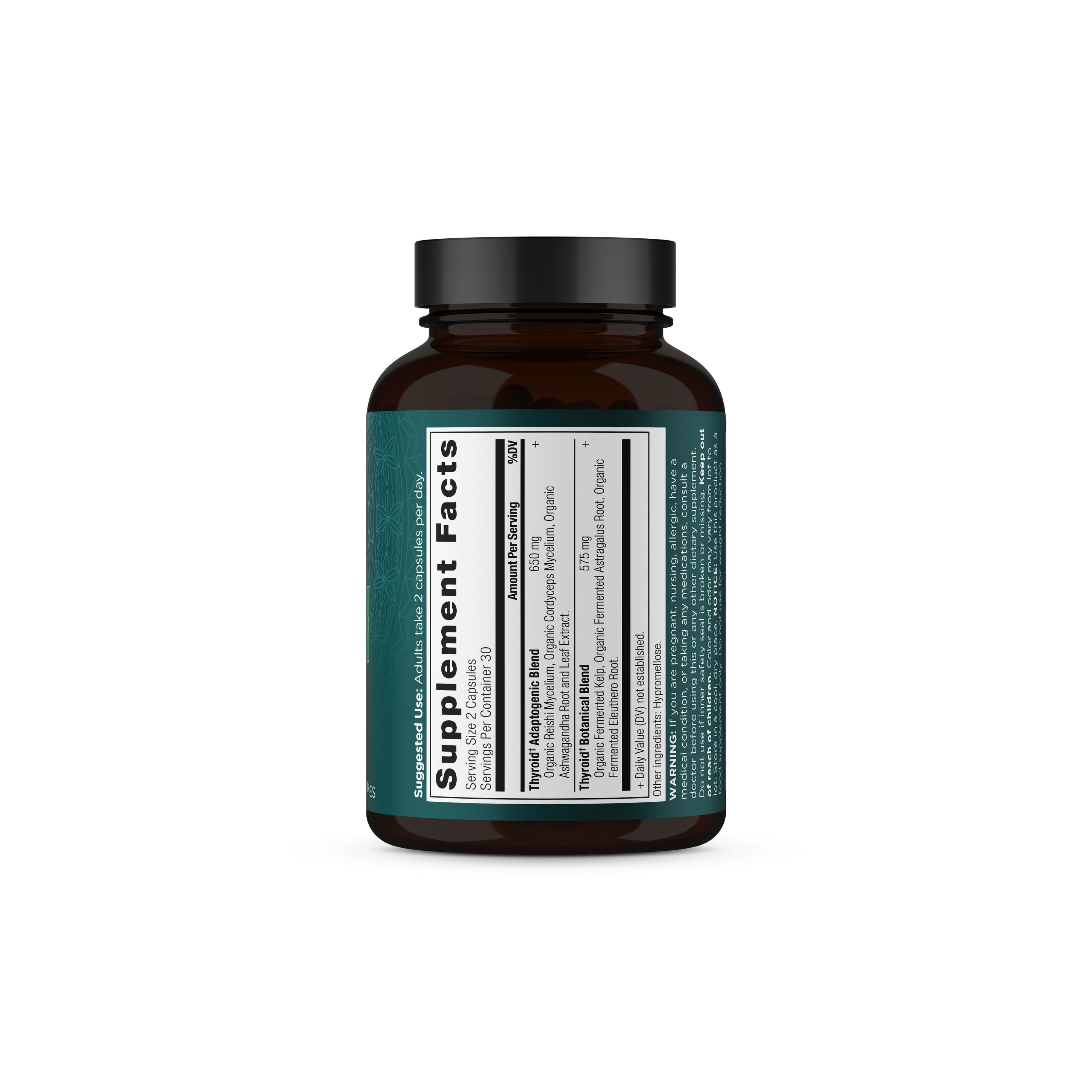 Thyroid Capsules side of bottle image