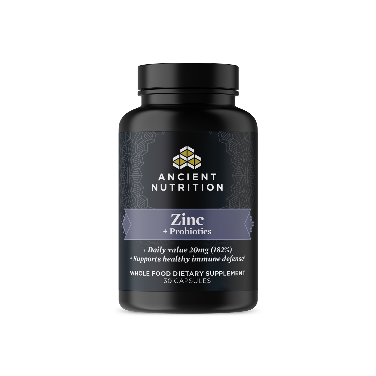 zinc capsules front of bottle