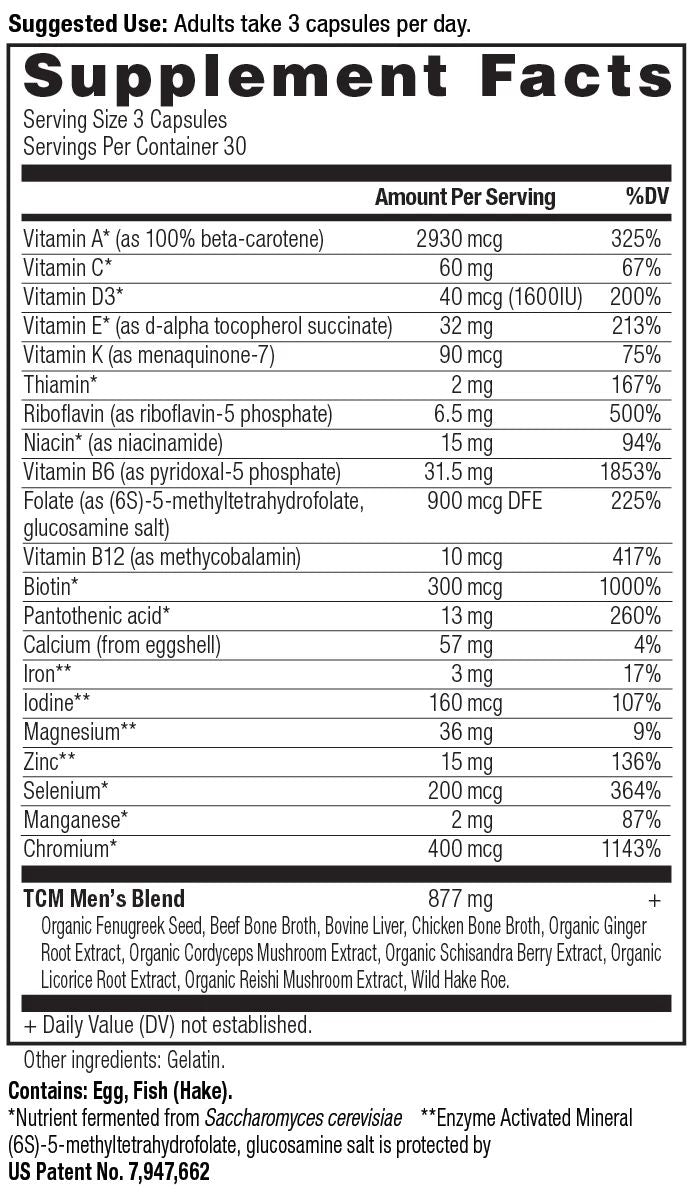 Ancient Multi Men's supplement label