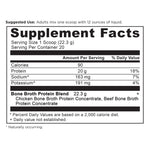 Bone Broth Protein Powder Pure (20 Servings) supplement label 