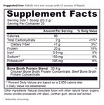 Bone Broth Protein Powder Chocolate (20 Servings) supplement label