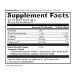 Bone Broth Protein Powder Turmeric (20 Servings) supplement label