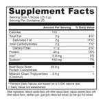 Bone broth protein salted caramel supplement label