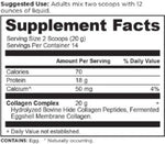 Collagen Peptides Protein Powder Unflavored (14 Servings) supplement lable