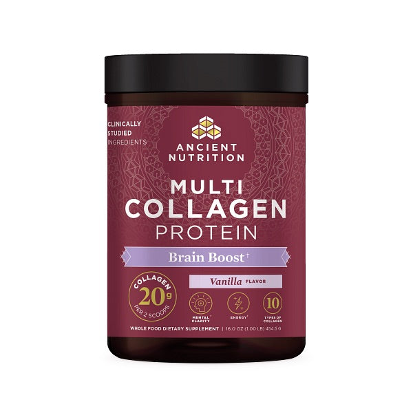 Multi collagen brain boost powder front of bottle