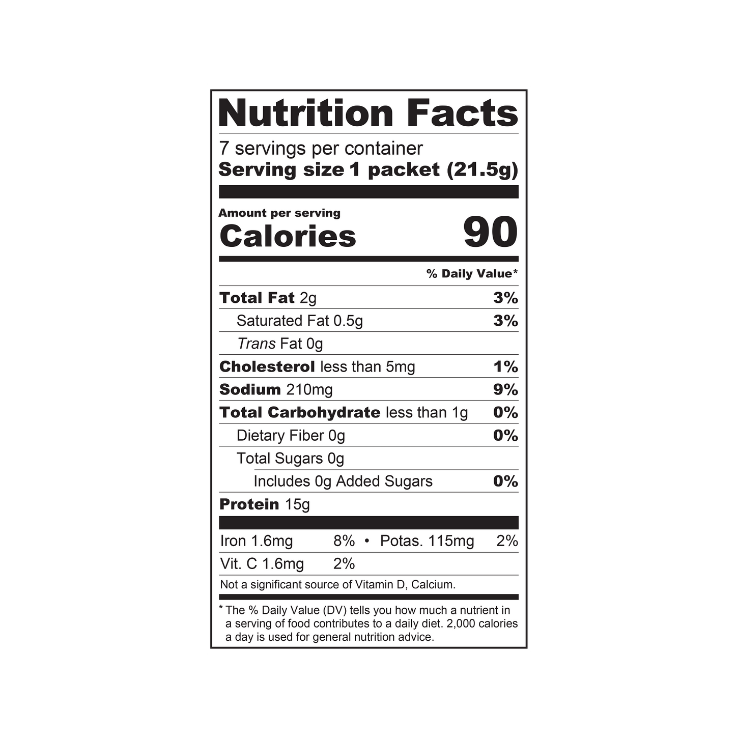 bone broth protein chicken soup packet supplement label