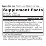 Multi Mushroom Tablets supplement label