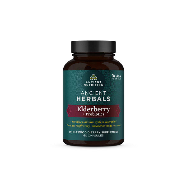 bottle of elderberry capsules