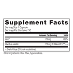 Zinc Supplement Label