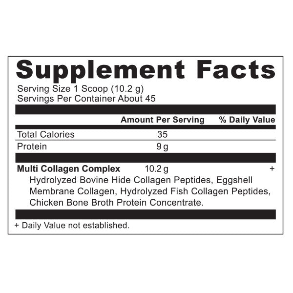  Multi Collagen Protein powder supplement label