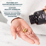 sbo probiotics gut restore capsules in palm of hand