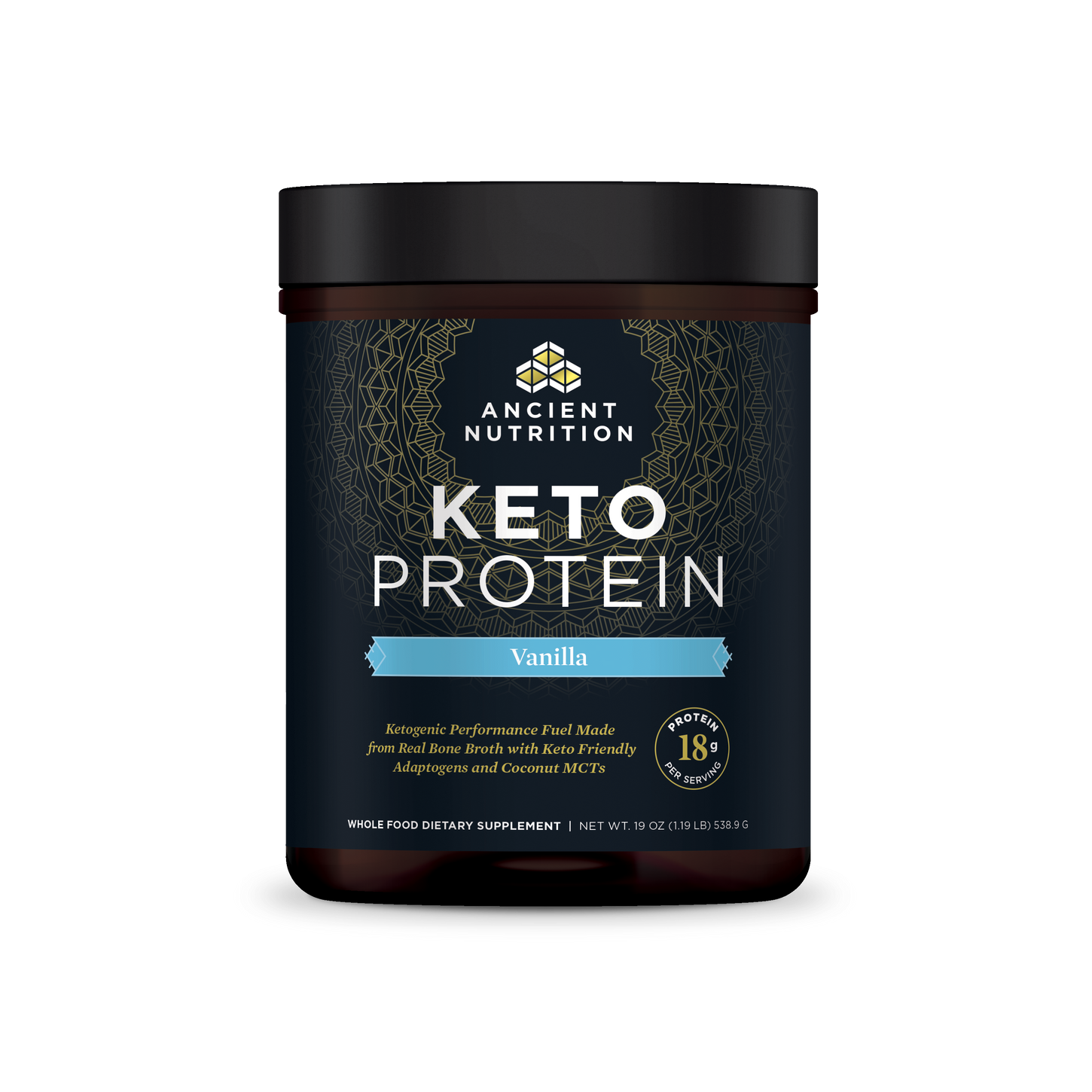 keto protein vanilla front of bottle