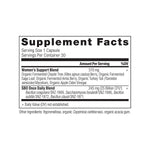 SBO Probiotics Women's Once Daily supplement label