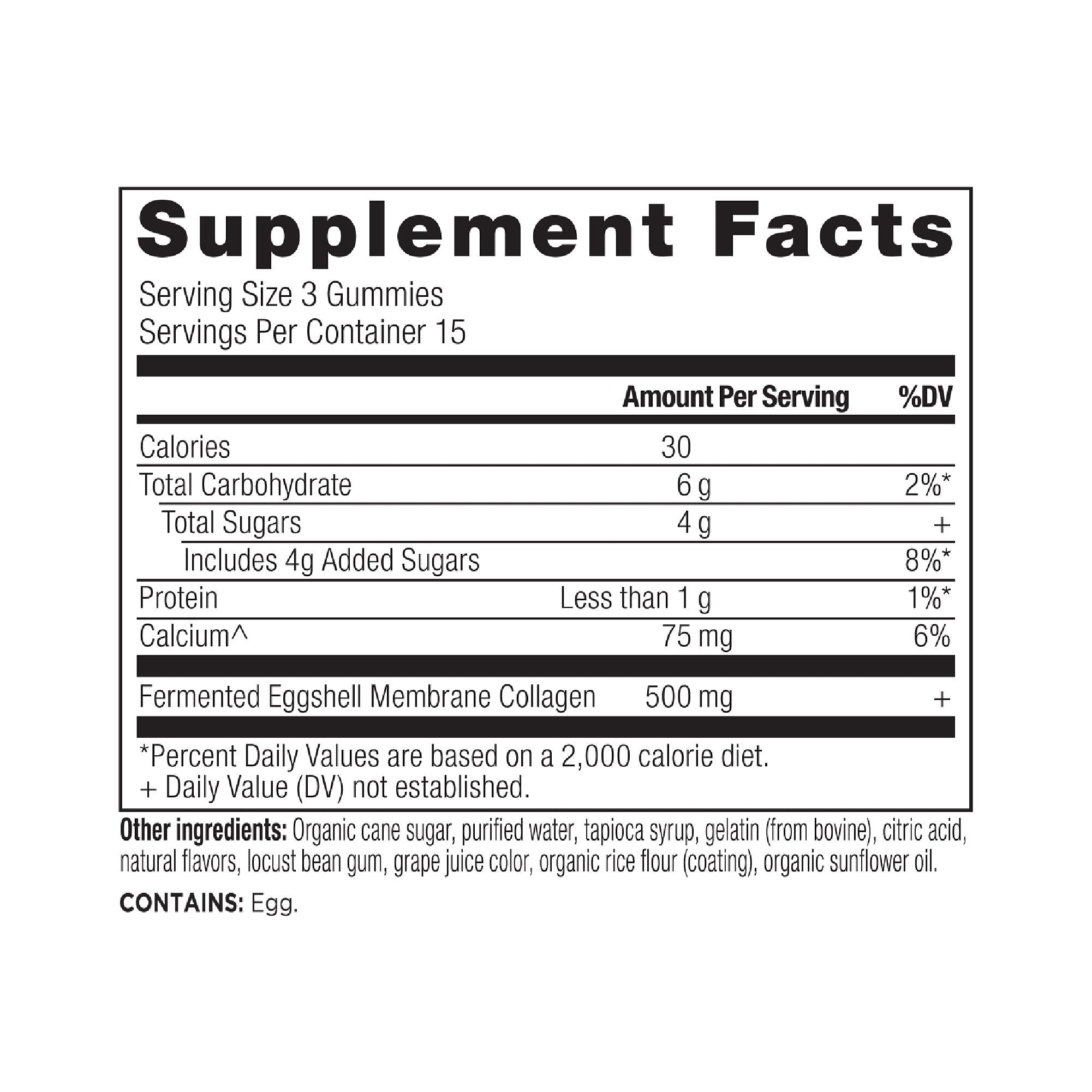 Collagen peptides gummies supplement label