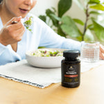 woman eating a salad