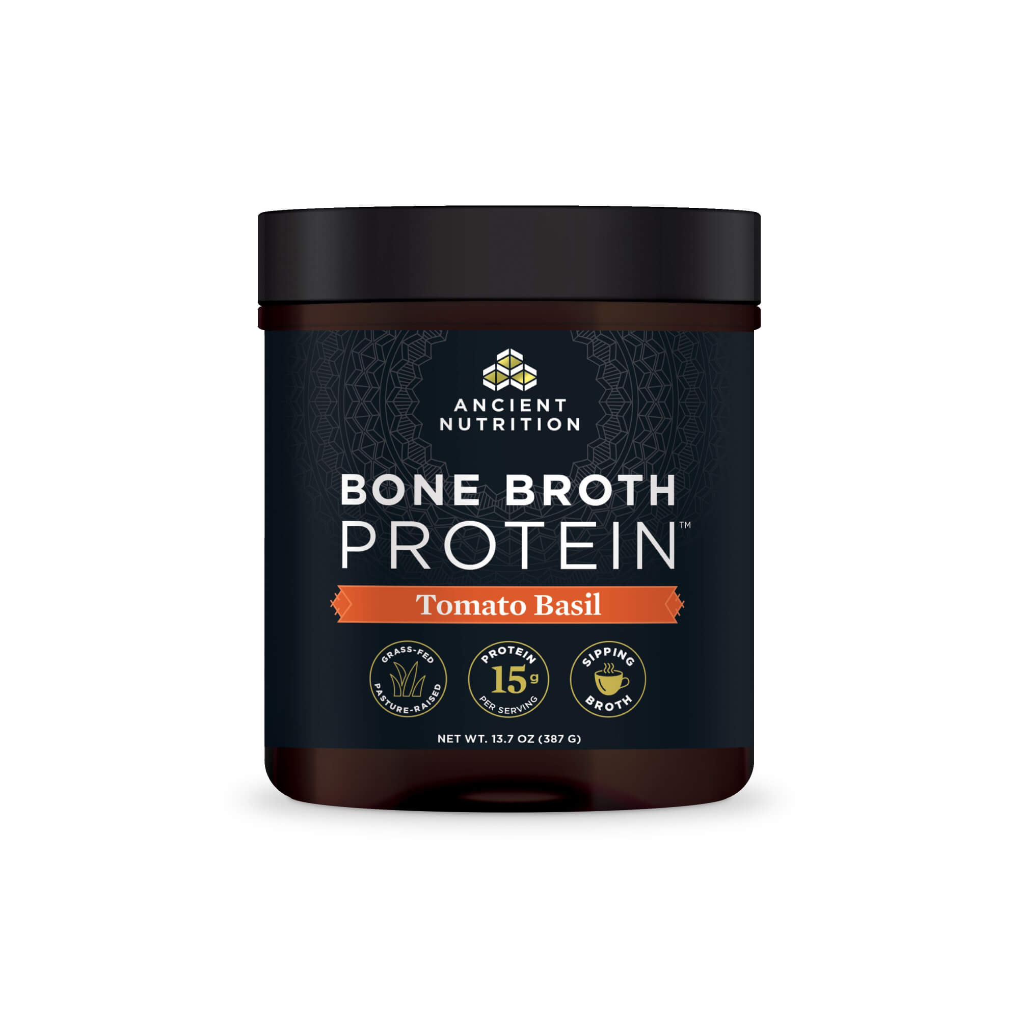 bone broth protein tomato basil front of bottle