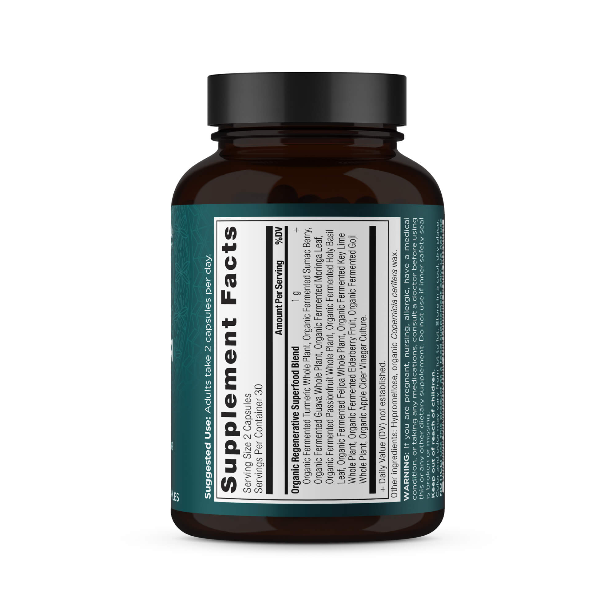 herbal cider vinegar capsules side of bottle 