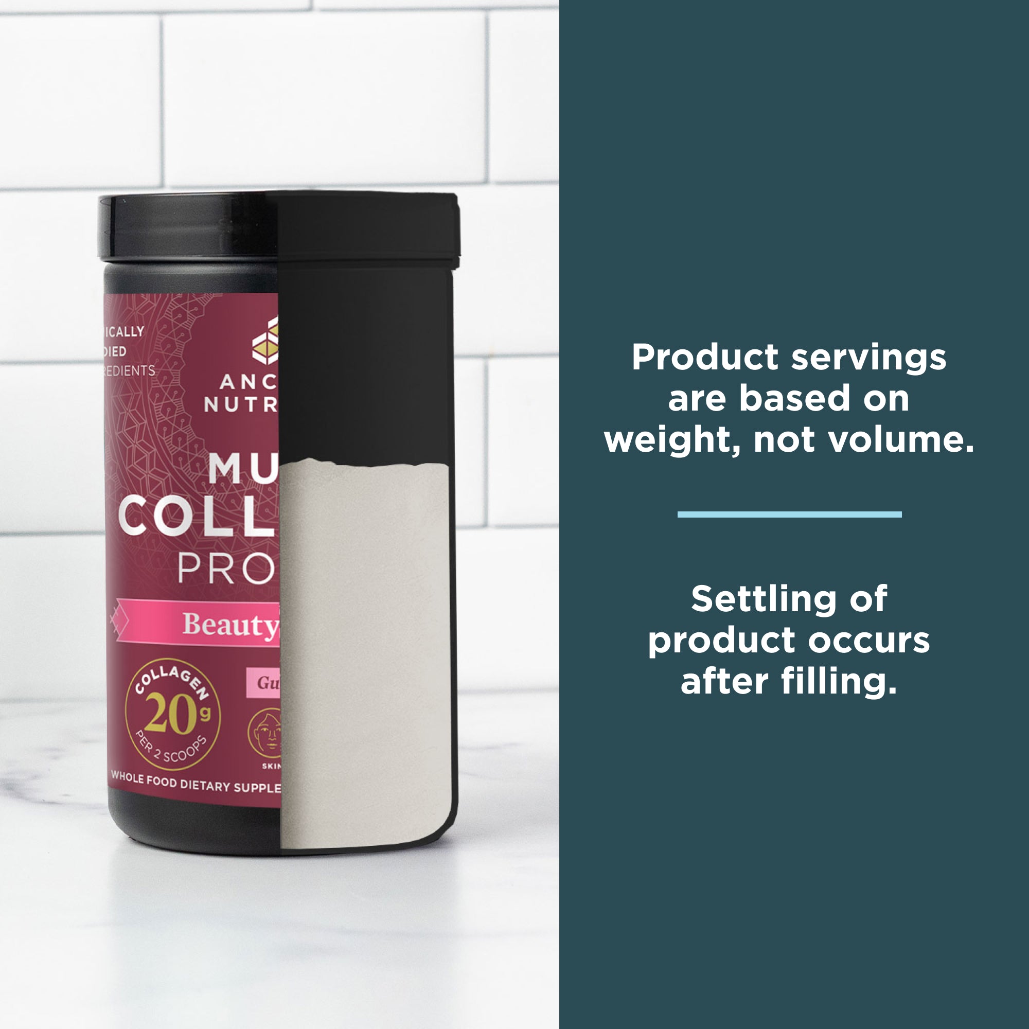 product servings are based on weight, not volume