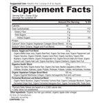 Organic Super Greens + Organic Collagen Powder supplement label