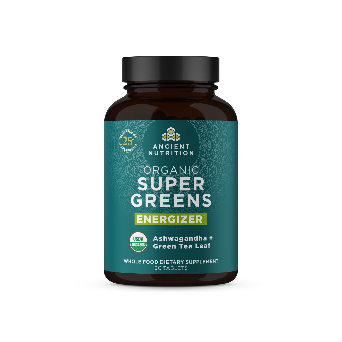 Organic Super Greens Energizer Tablet bottle