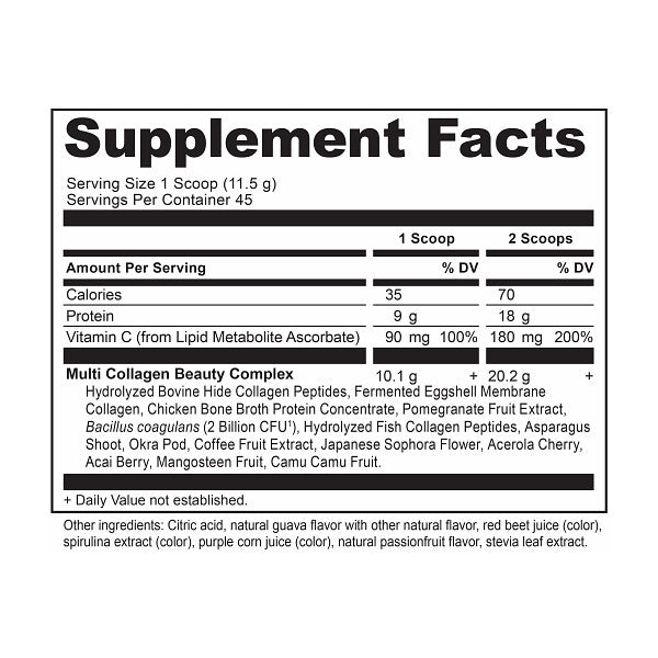 Multi Collagen Protein Beauty Within powder supplement label