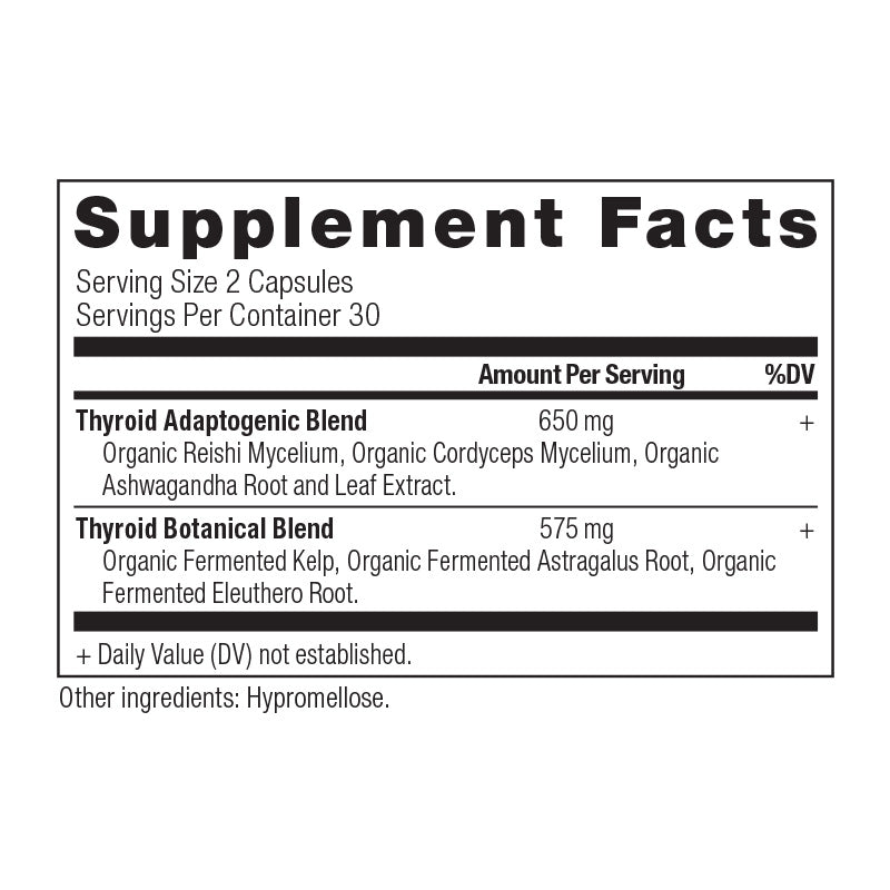 thyroid capsules supplement label