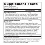 Organic SuperGreens Tablets supplement label