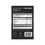 bone broth protein vanilla single packs supplement label