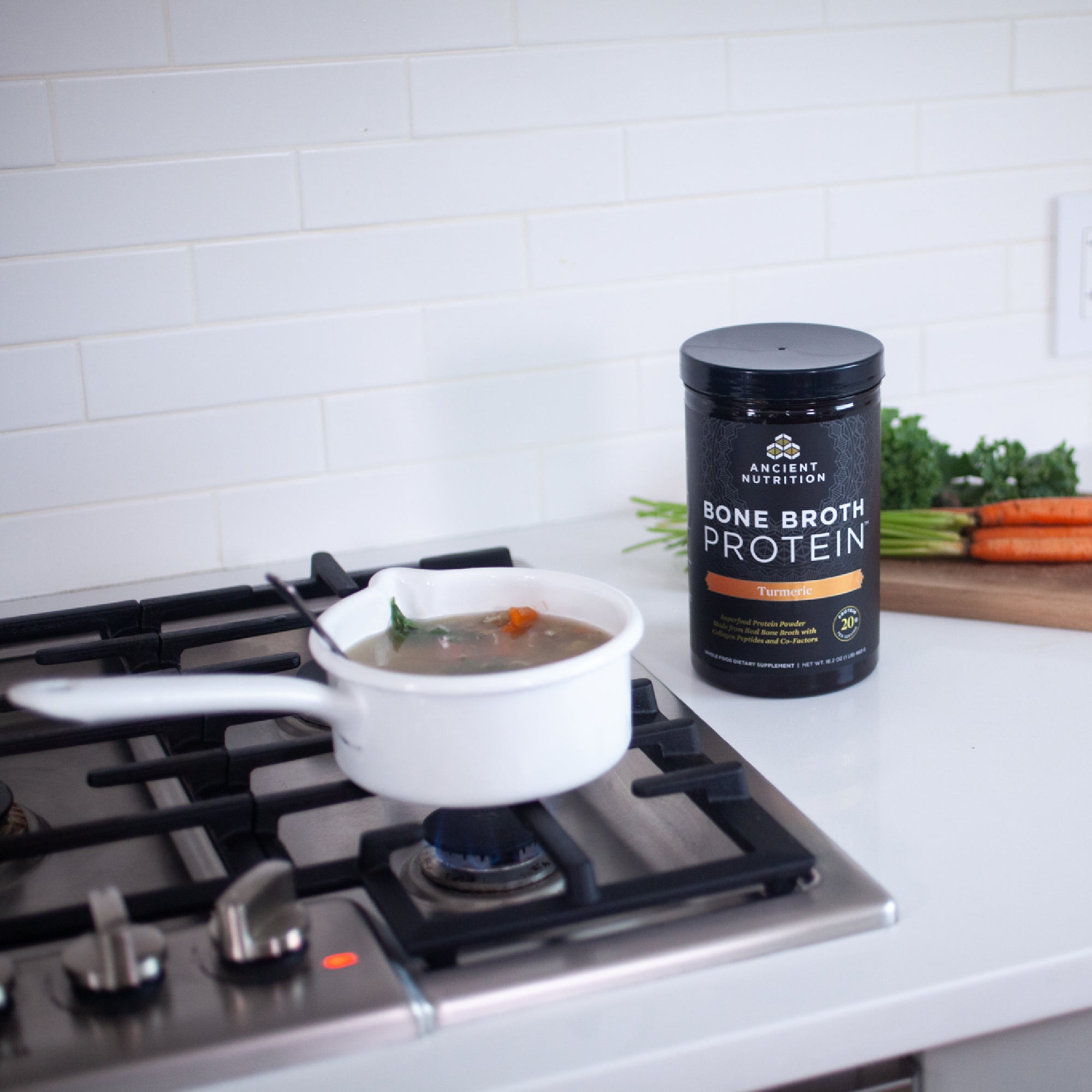 soup cooking on a stove top