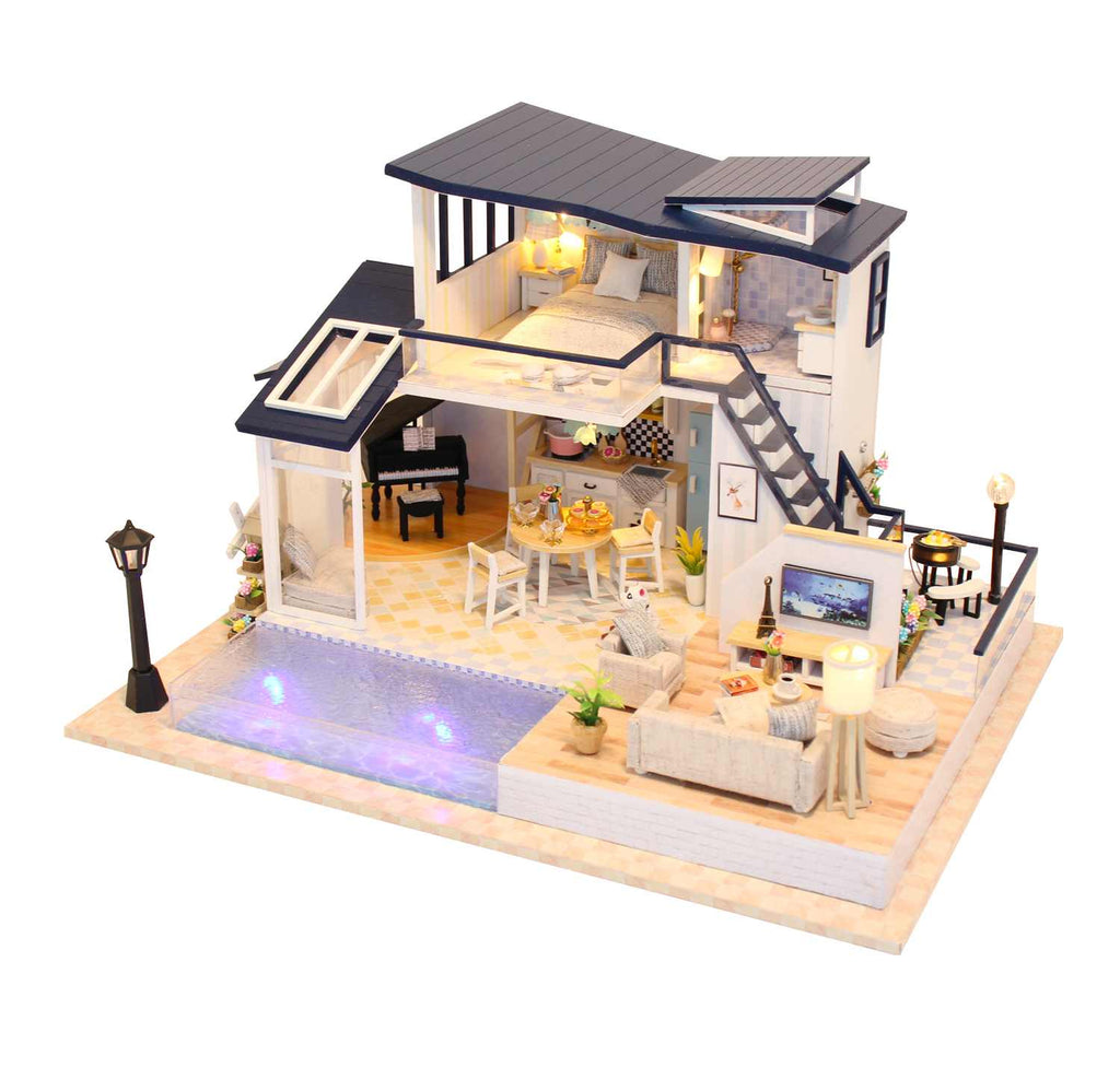 wooden miniature dollhouse