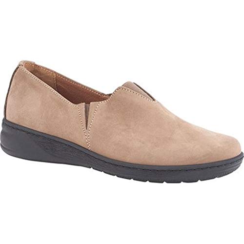 Profile view of David Tate Women's Adele Taupe Slip On Loafers One Stop Equine Shop