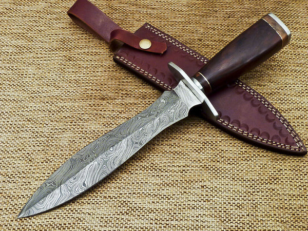 BEAUTIFUL CUSTOM HANDMADE DAMASCUS STEEL DAGGER KNIFE 