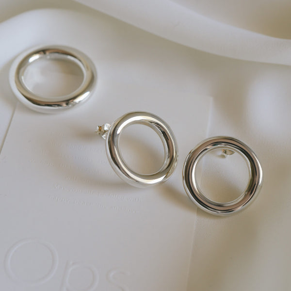 Silver925 Puffy Hoop Pierce ｜ AUREOLA-PE – Ops. Jewelry