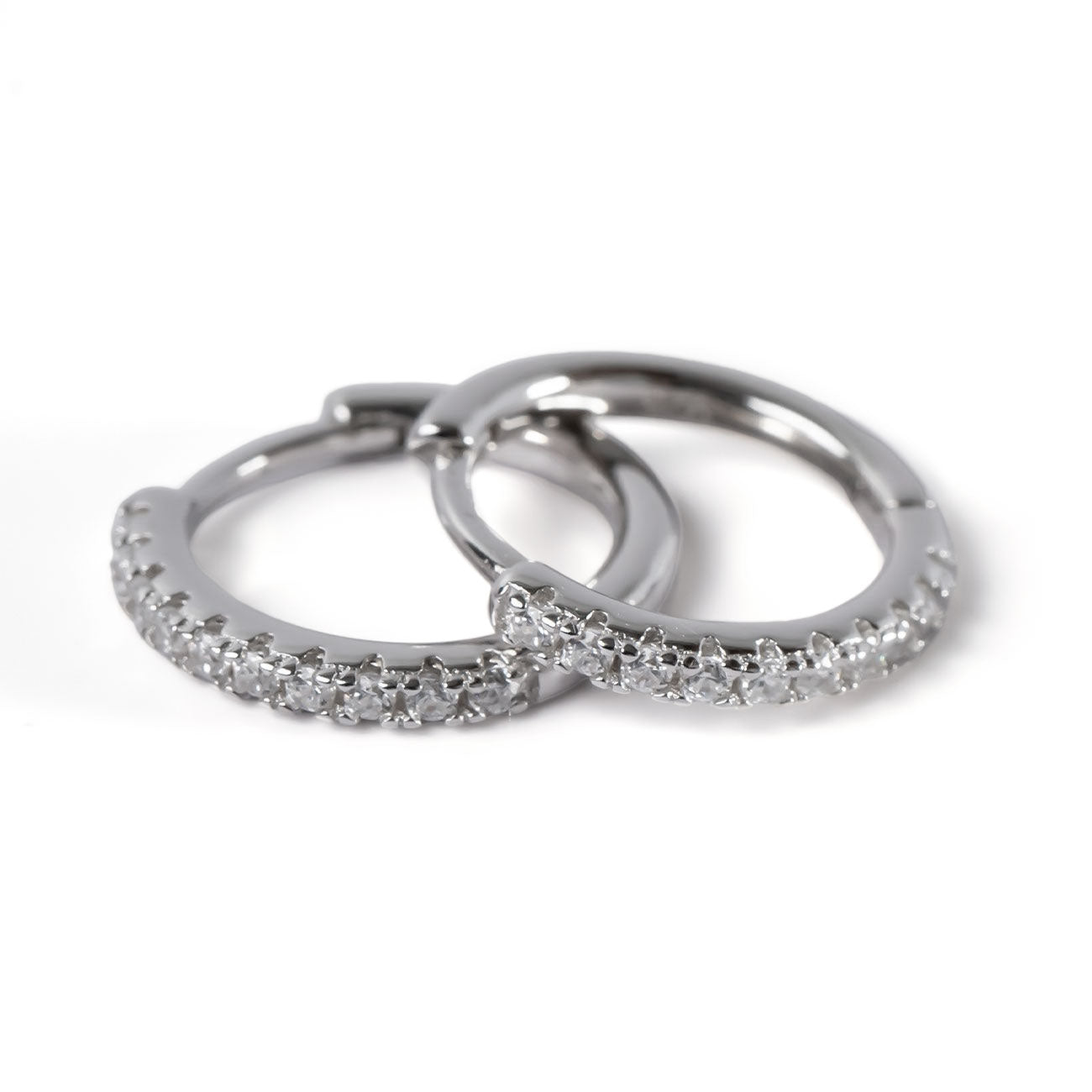 Silver925 Cross Pave Hoop Earrings | KYKLOS-CROS – Ops. Jewelry