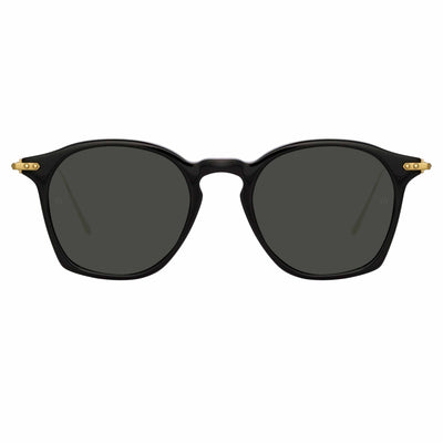 Luis Oval Sunglasses in Light Gold and Brown (Men's)