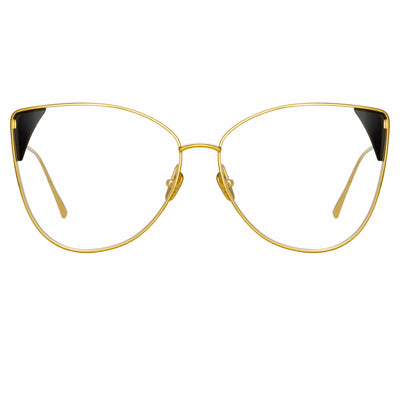 Eloise Cat Eye Sunglasses in Black and Yellow Gold by LINDA FARROW – LINDA  FARROW (INT'L)