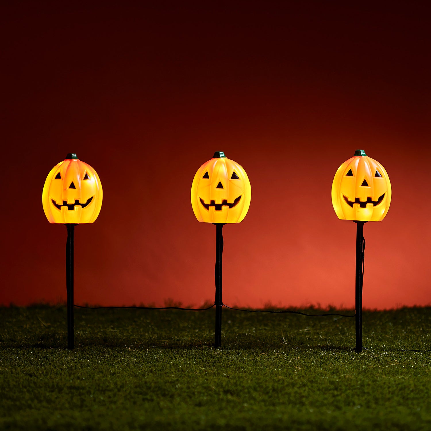 Lights4fun.fr Lot de Balises à Piles Citrouilles